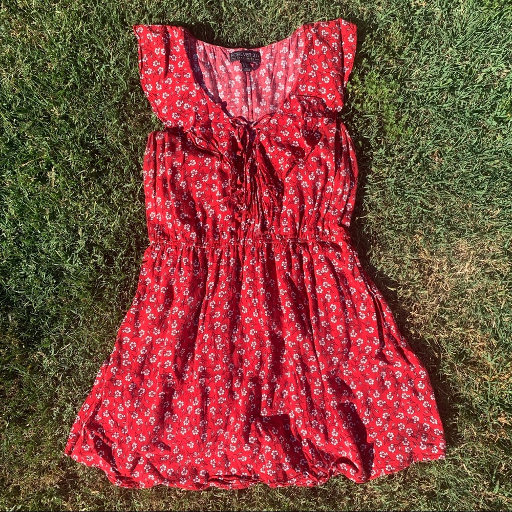 Forever 21 Plus Size Red Floral Summer Dress